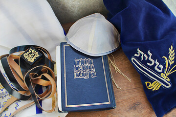 Yom Kippur in Israel or Day of Atonement, concept: set for prayers in Jewish synagogues per Yom...
