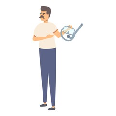 Diving class icon cartoon vector. Water pool. Swim activity