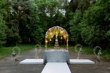 Venue for the engagement of the bride and groom Outdoor wedding, weather permitting