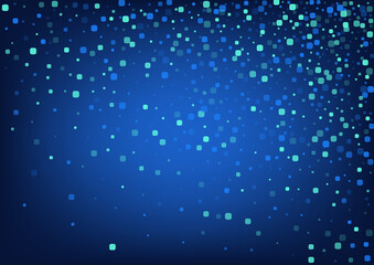 Turquoise Square Effect Blue Vector Background.