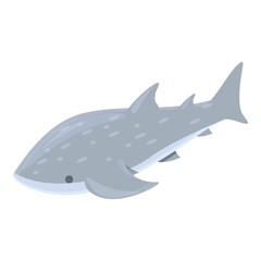 Big whale shark icon cartoon vector. Sea fish. Marine life