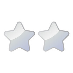 Two Silver Shiny Stars - Amazing vector icon of two silver rounded stars suitable for game, animation, apps, icon, sign, sticker, children book, decoration, and illustration in general - Vector Icon