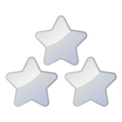 Three Silver Shiny Stars - Amazing vector icon of three silver rounded stars suitable for game, animation, app, icon, sign, sticker, children book, decoration and illustration in general - Vector Icon