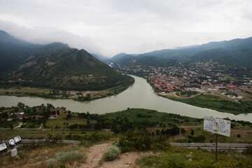 Fototapeta na wymiar village in the georgia mountains