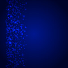 Glow Flake Vector Blue Background. White Subtle