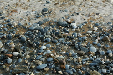 Abstract nature pebbles . Sea peblles beach. stones on the seaside