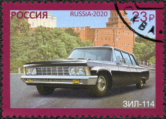 RUSSIA - 2020: shows russian cars for top public officials, ZIL 114, 100th Anniversary of a Special...