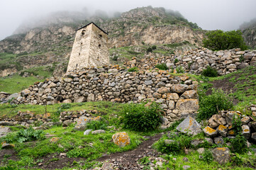 The village Upper Balkaria in the Caucasus mountains in Russia