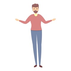 Character concentration icon cartoon vector. Zen work. Computer mind