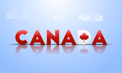 Shiny Canada typography vector illustration