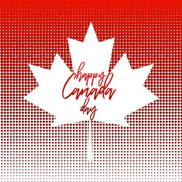 Canadian Maple Leaf In Halftone for Canada Day