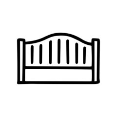 sectional fence black line vector doodle simple icon