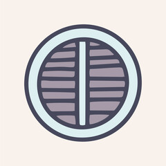 Ventilation grill color vector doodle simple icon