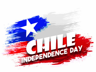 Chile Flag in brush patch for Chile Independence Day
