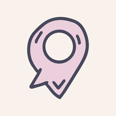 geolocation speech bubble color vector doodle simple icon