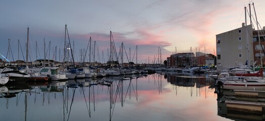 The port of Cap d'Agde is very beautiful. each other's boats are superb not to mention the yachts . - obrazy, fototapety, plakaty