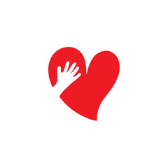 Hand heart icon design illustration template