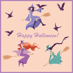 happy_halloween_three witches_card