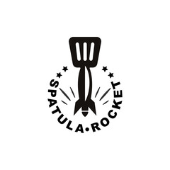 Rocket, restaurant logo template design vector icon illustration