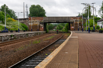Fototapeta na wymiar railway in the town