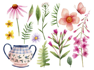 Clipart with wild flowers