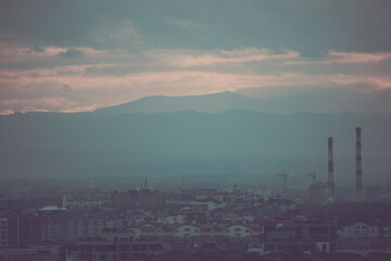 Fototapeta premium panorama of the morning city