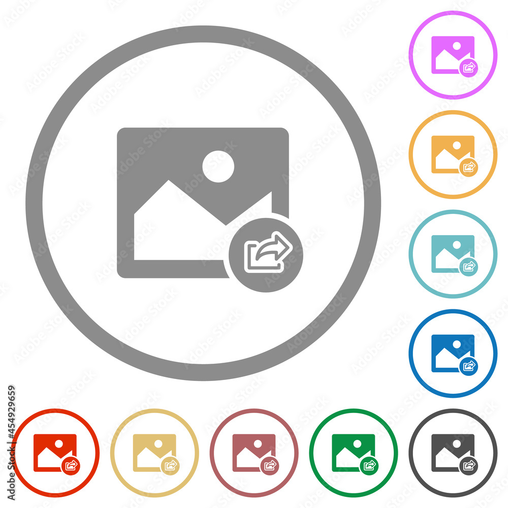 Poster export image flat icons with outlines