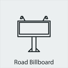 Obraz premium road billboard icon vector icon.Editable stroke.linear style sign for use web design and mobile apps,logo.Symbol illustration.Pixel vector graphics - Vector