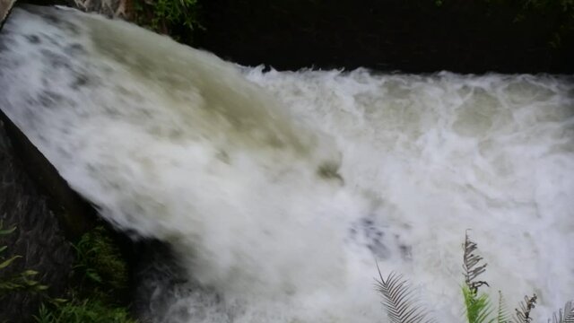 waterfall flow at the tukad unda dam, Bali
