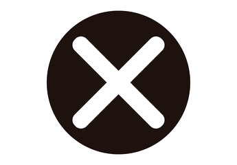 Icono negro de botón de cerrar.