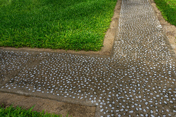Pebble path in the park - 454932044