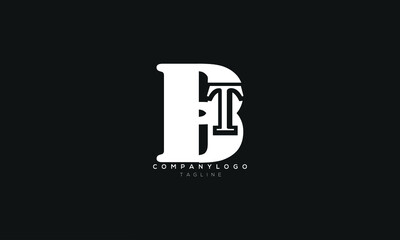 BT, TB, Abstract initial monogram letter alphabet logo design