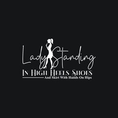 lady standing in high heels shoes logo exclusive design inspiration