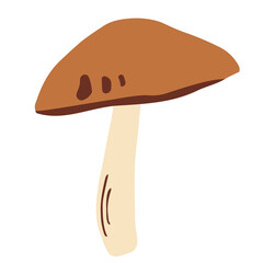 Mushroom with a brown cap.