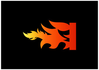 Fire I Letter Logo And Icon Design Template
