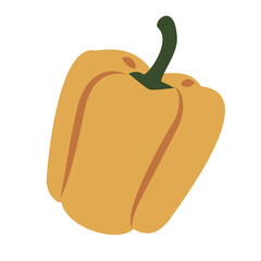 Yellow bell pepper  vector illustration. Isolated on a white background. Natural healthy food.