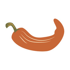 Red hot chili pepper. Spicy ingredient. Isolated on a white background. Natural healthy food.