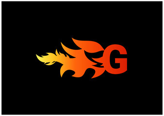 Fire G Letter Logo And Icon Design Template