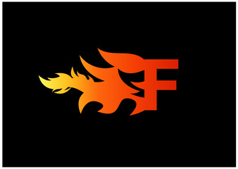Fire F Letter Logo And Icon Design Template