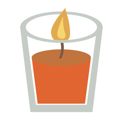 Burning candles vector image. Isolated on a white. Flat style.