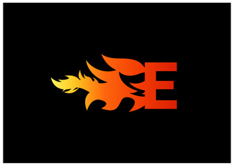 Fire E Letter Logo And Icon Design Template