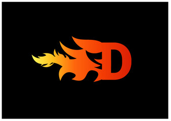 Fire D Letter Logo And Icon Design Template