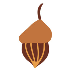 Acorn image graphic design. Vector stock illustration. 