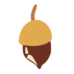 Acorn image graphic design. Vector stock illustration. 