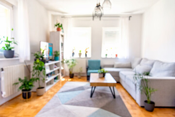 blur image of modern living room interior