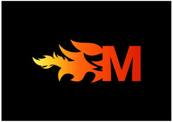 Fire M Letter Logo And Icon Design Template