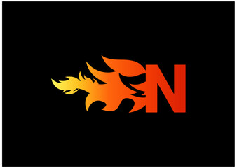 Fire N Letter Logo And Icon Design Template