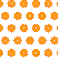 Pattern of orange leaves folded with a star