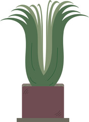 green flower in a brown pot logo flower illustration