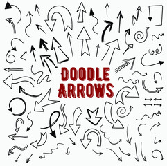 Hand drawn doodle arrows made in vector. Beautiful fully editable business design element. Vector set of hand-drawn arrows, elements for presentation Vintage